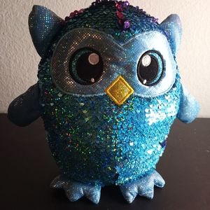 NEW Shimmeez Sequined 10" Blue Owl Plush